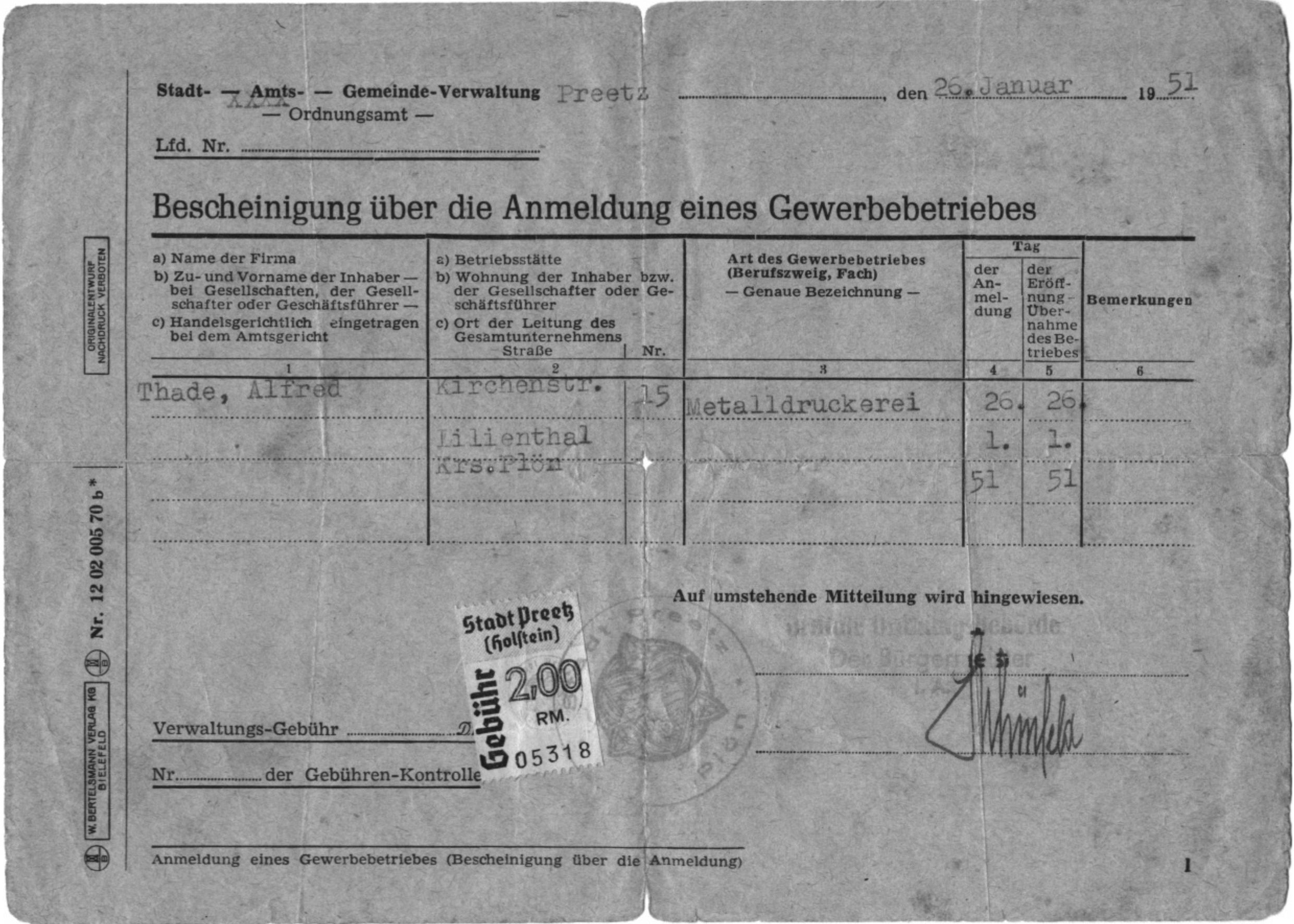 Thate gedrückte Präzision